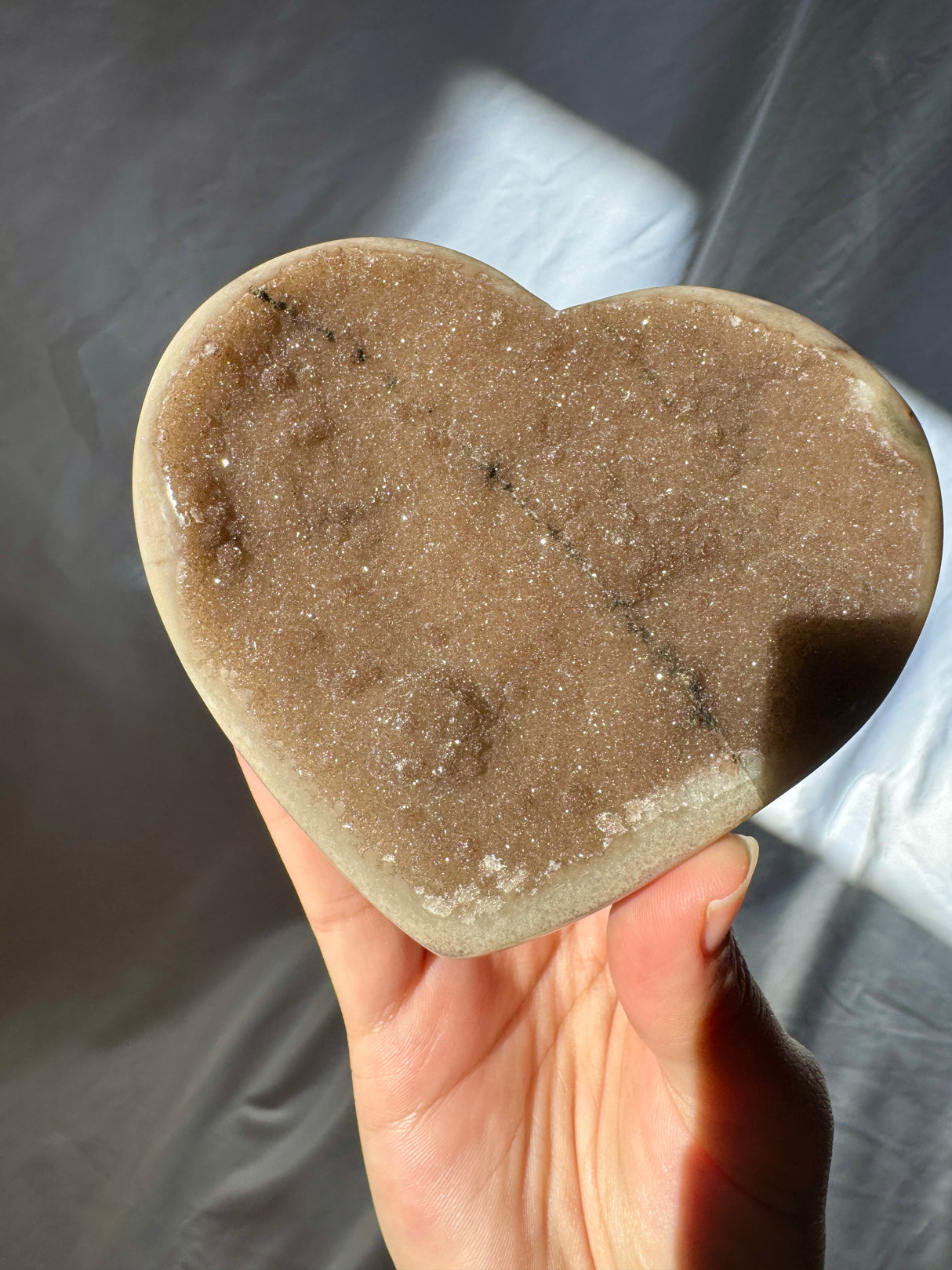 Chocolate Sugar Druzy Rainbow Amethyst Heart