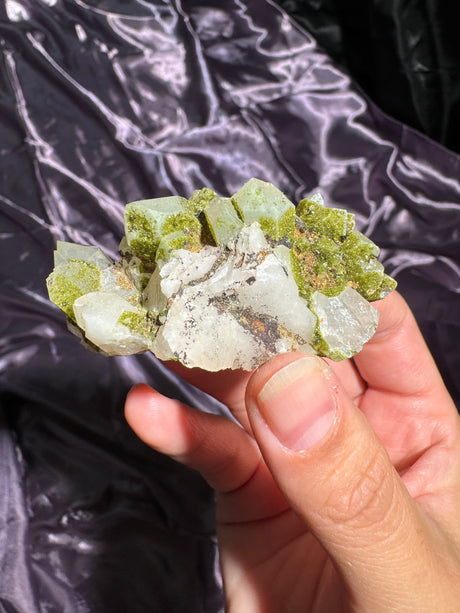 Druzy Epidote Quartz Cluster