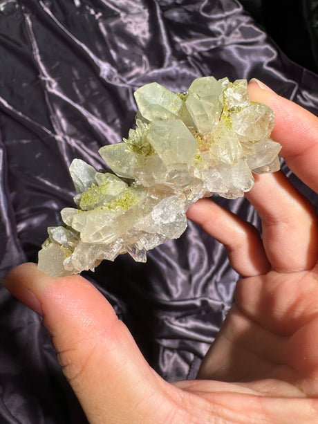 Druzy Epidote Quartz Cluster