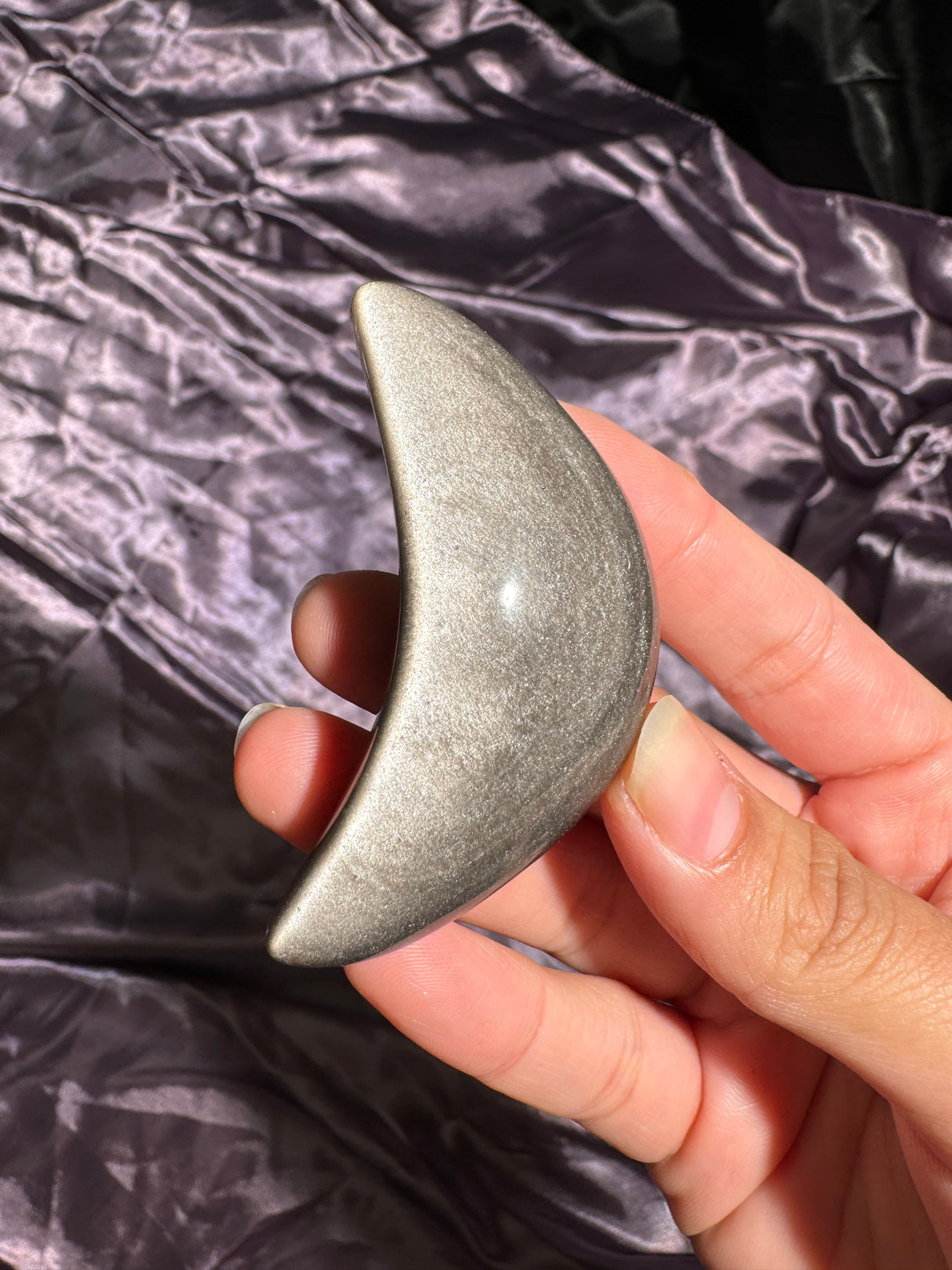 Silver Sheen Obsidian Moon