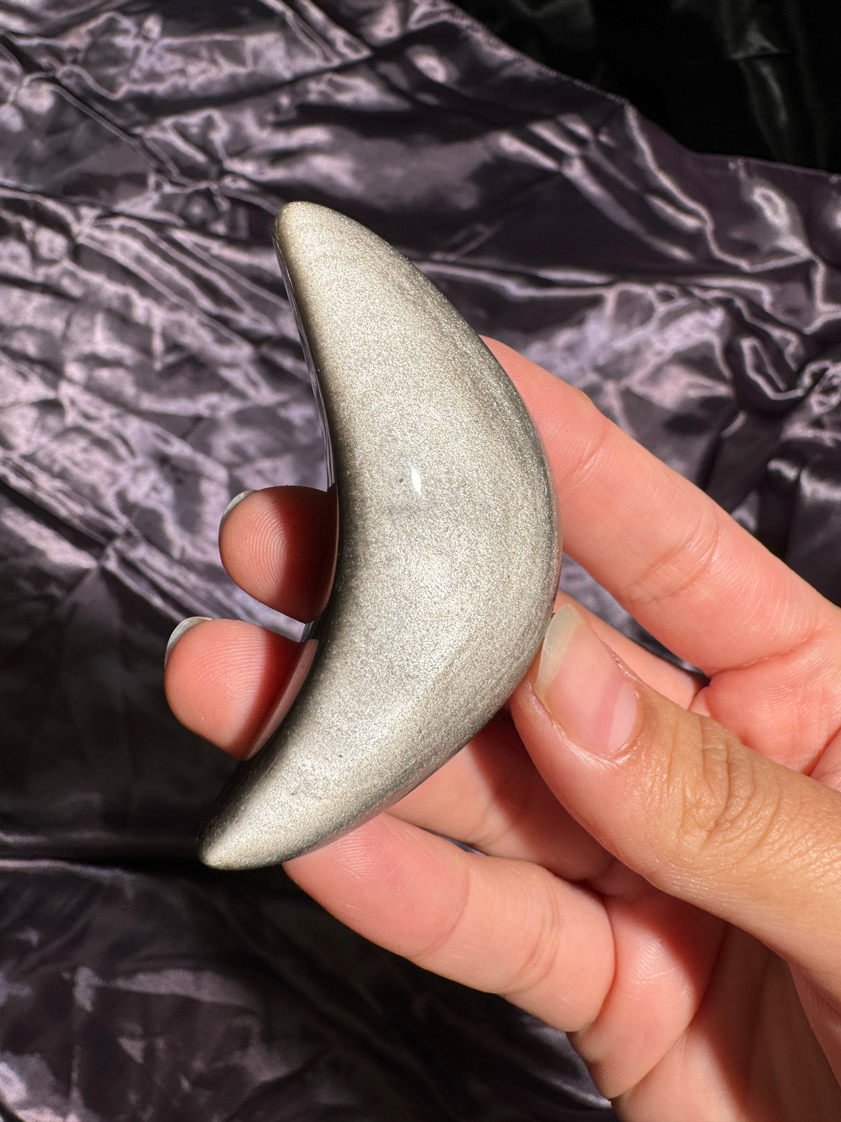 Silver Sheen Obsidian Moon
