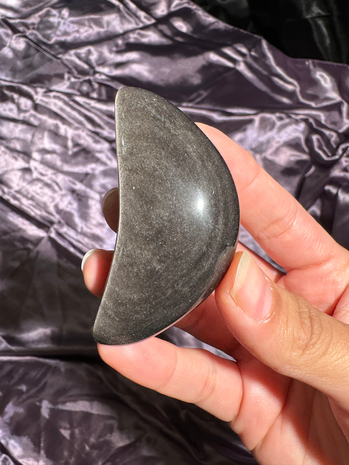 Silver Sheen Obsidian Moon