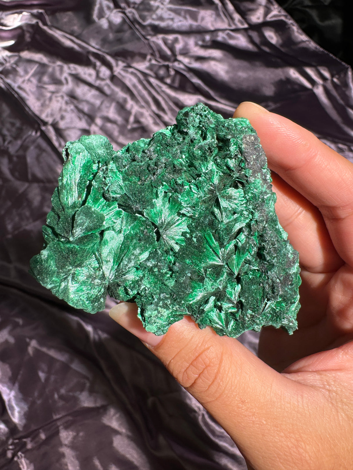 Fibrous Raw Malachite