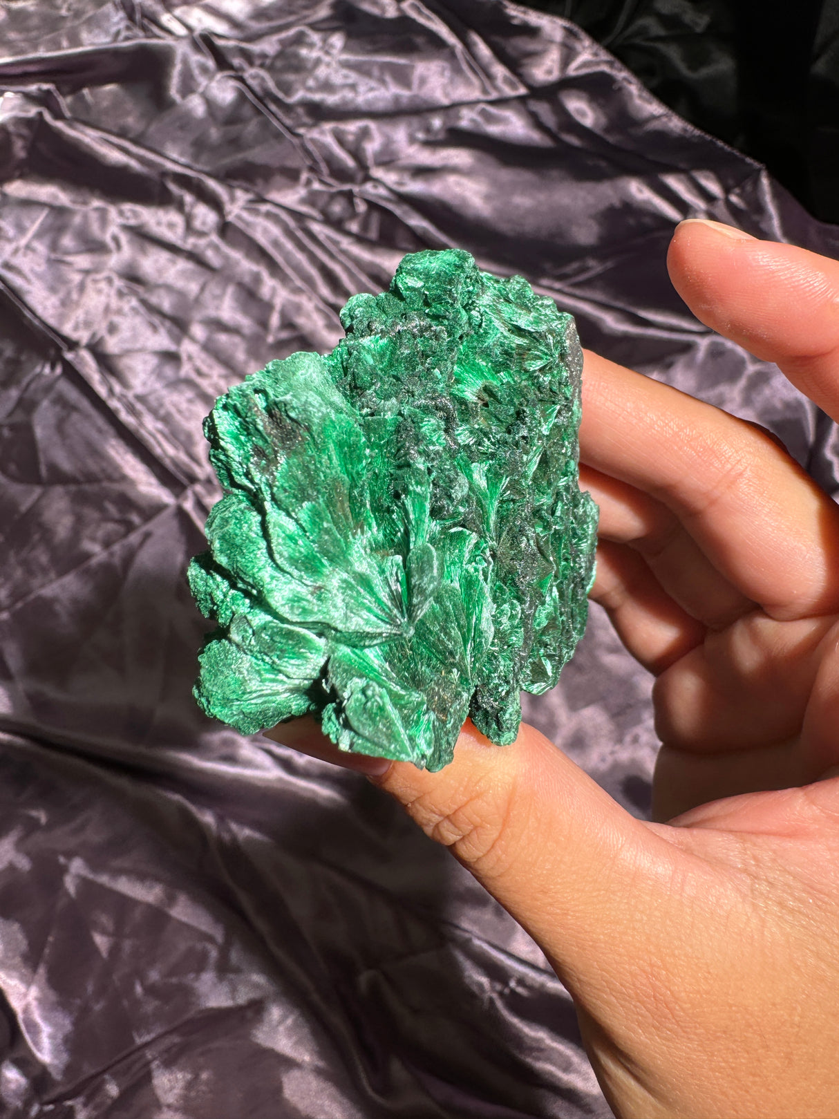 Fibrous Raw Malachite