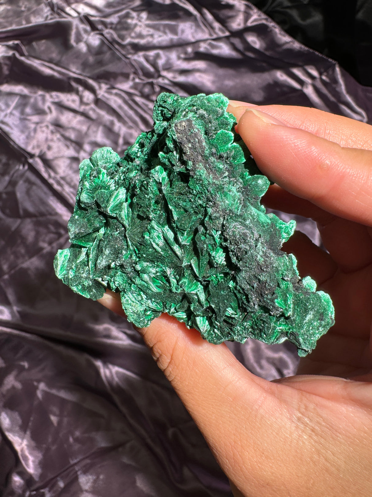 Fibrous Raw Malachite