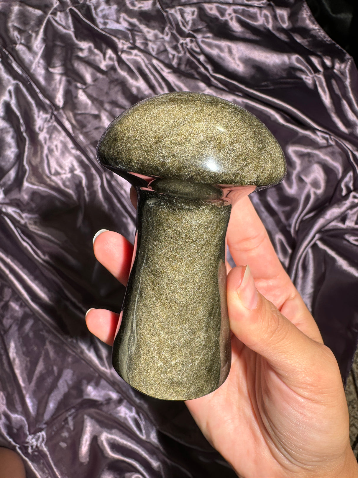 Gold Sheen Obsidian Mushroom