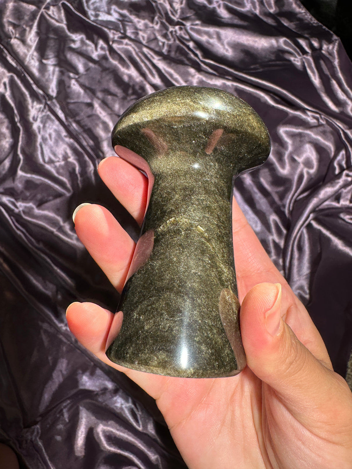 Gold Sheen Obsidian Mushroom