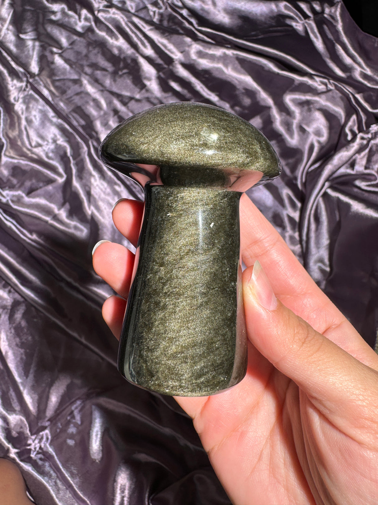 Gold Sheen Obsidian Mushroom