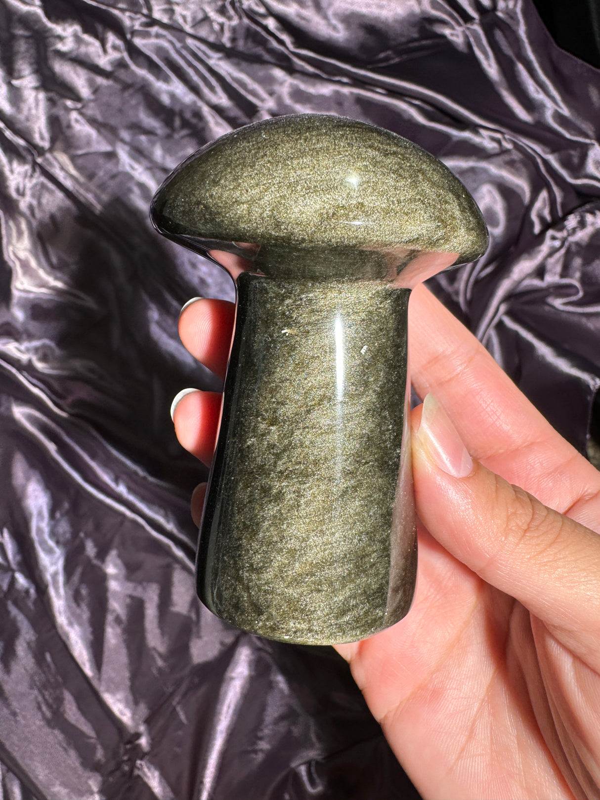 Gold Sheen Obsidian Mushroom