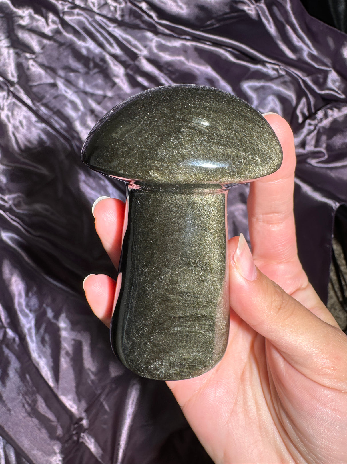 Gold Sheen Obsidian Mushroom