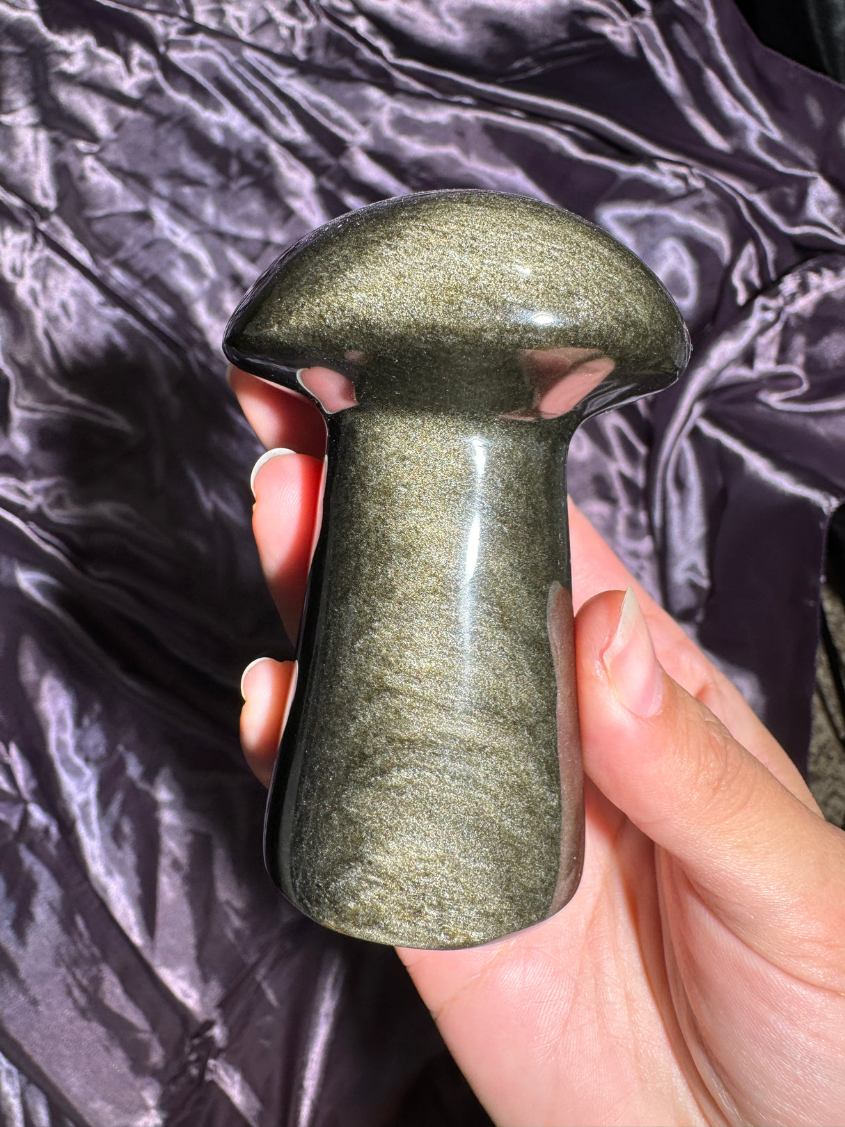 Gold Sheen Obsidian Mushroom