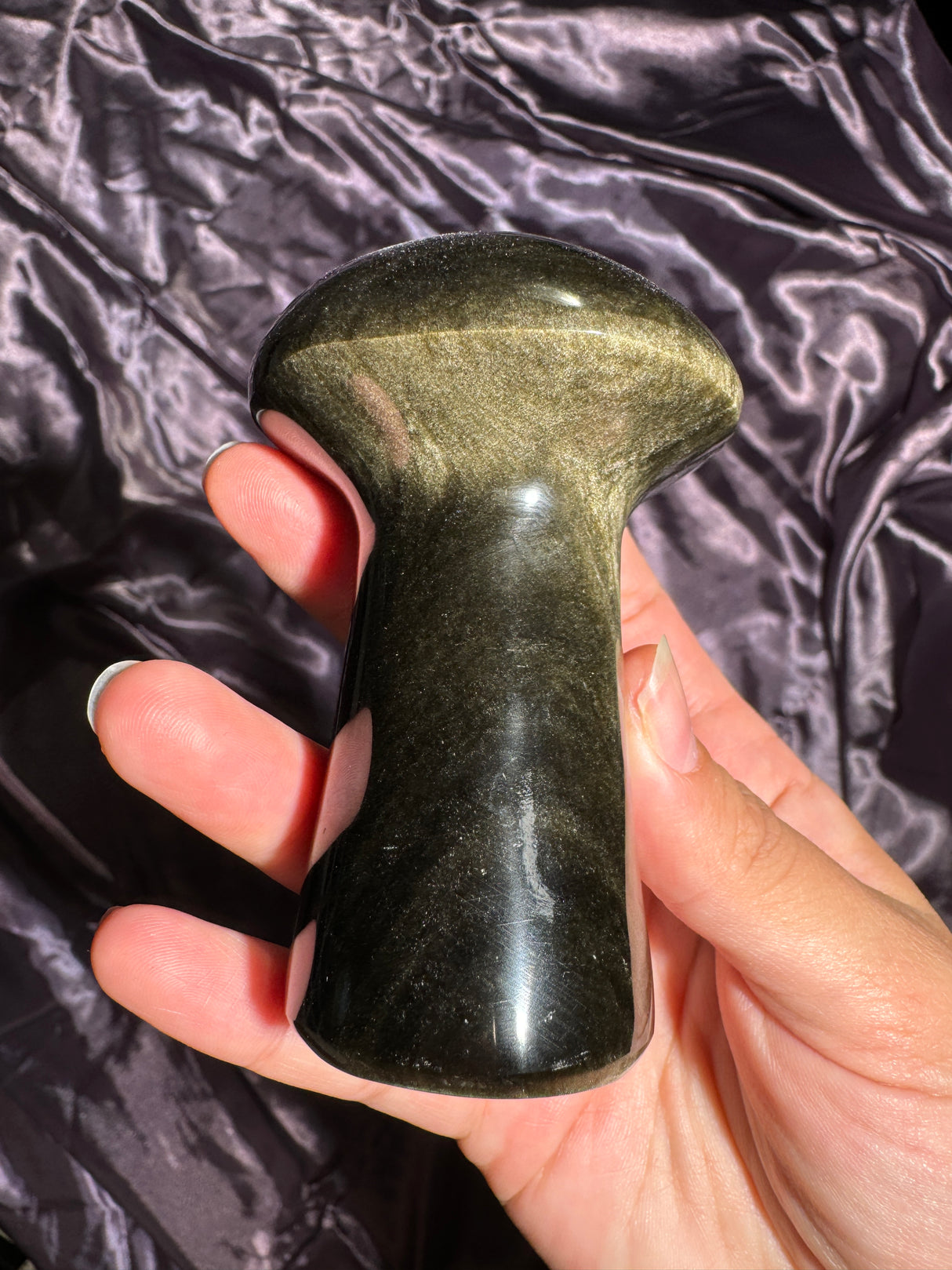 Gold Sheen Obsidian Mushroom