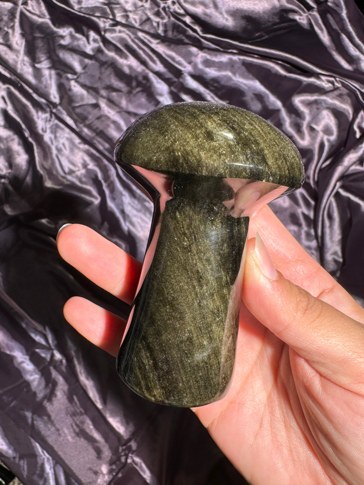 Gold Sheen Obsidian Mushroom