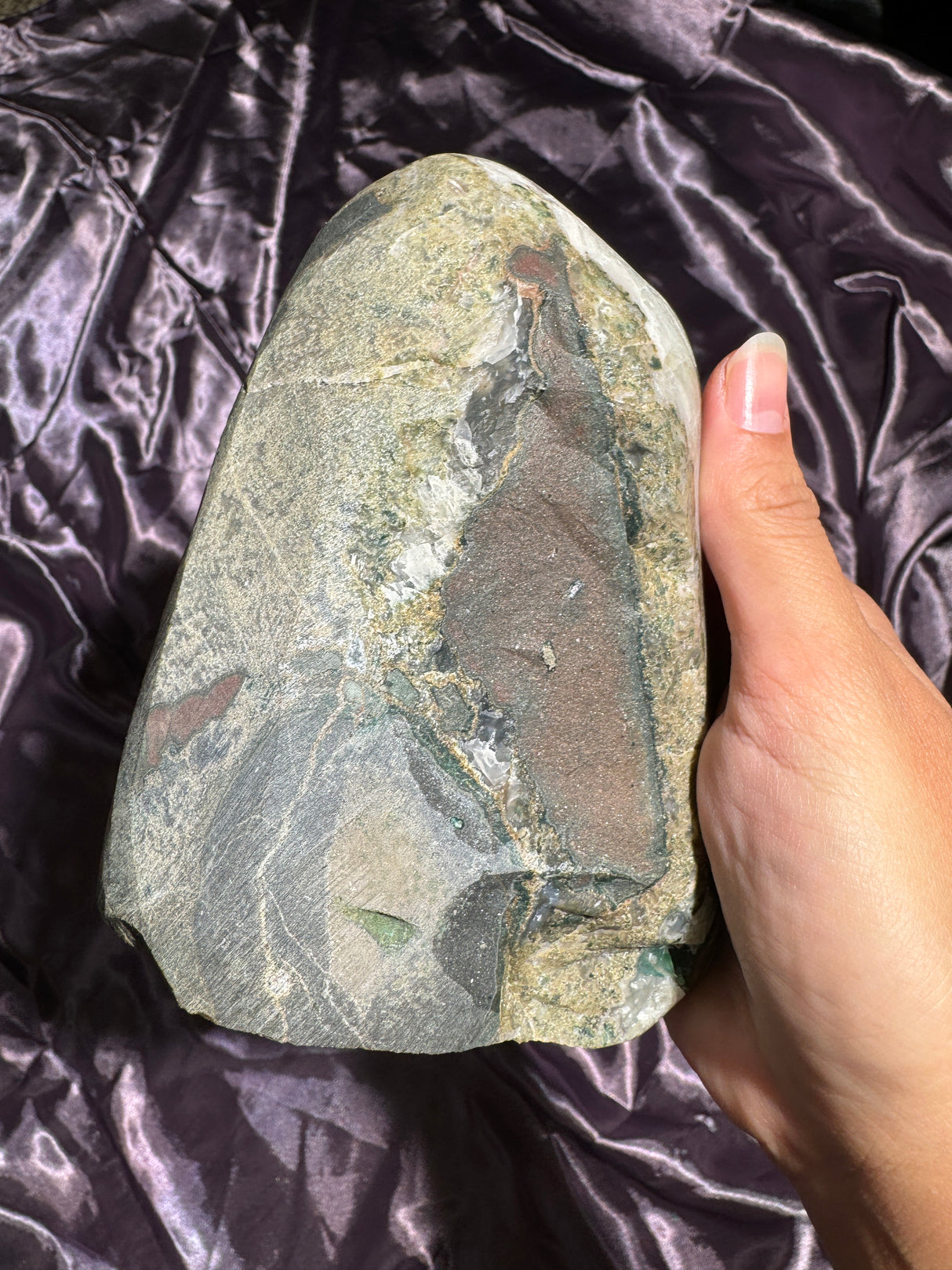 Large Green Druzy Rainbow Amethyst Cut Base