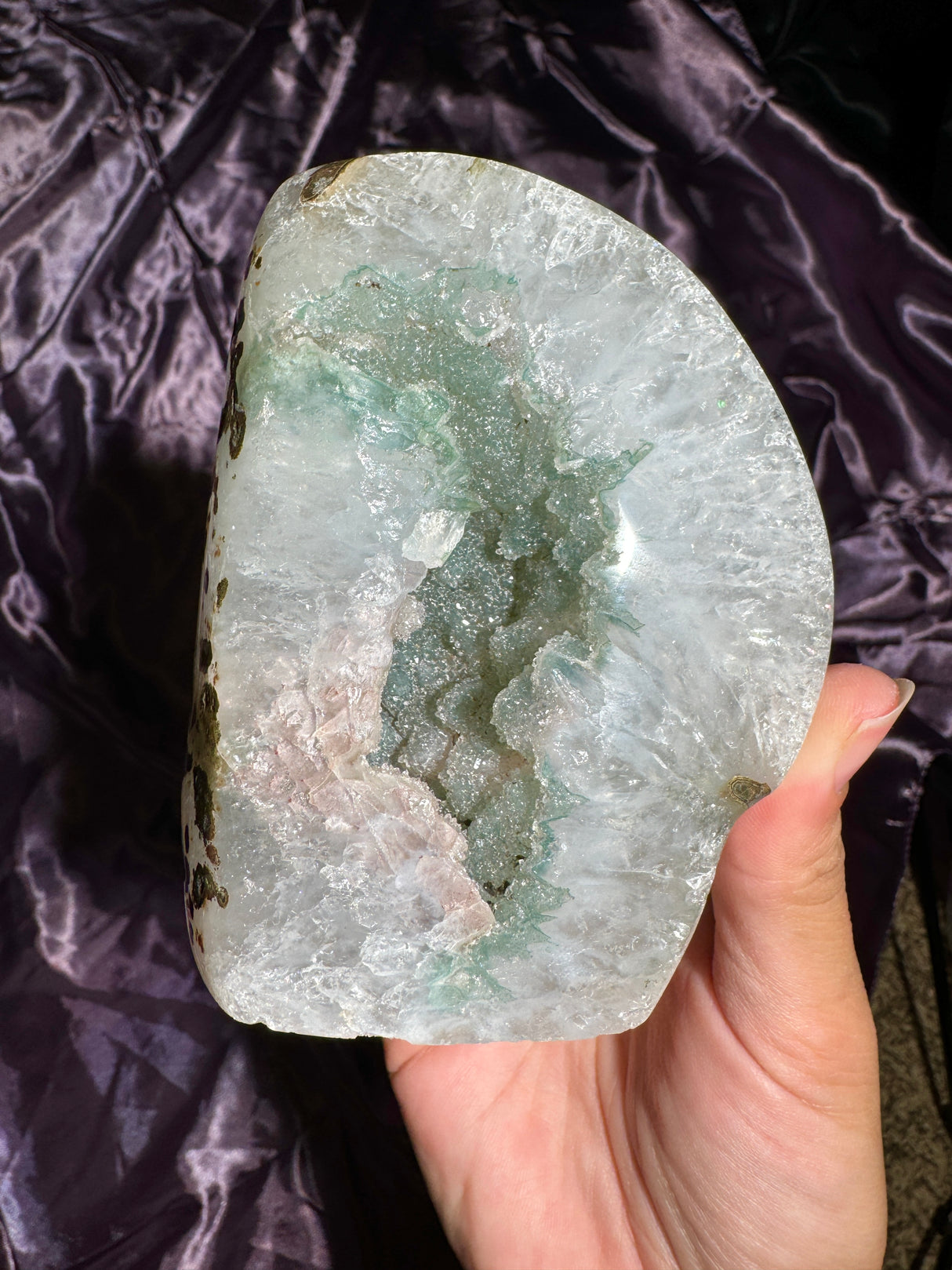 Druzy Minty Green Rainbow Amethyst Free Form