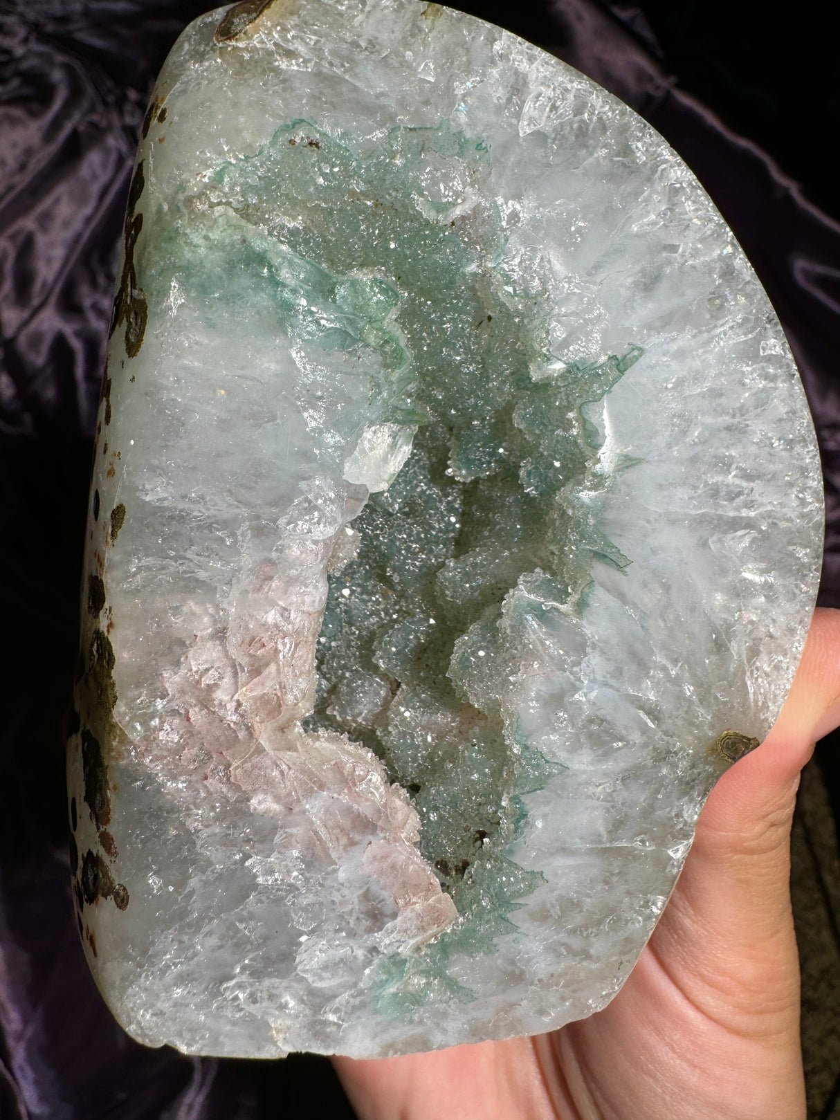 Druzy Minty Green Rainbow Amethyst Free Form