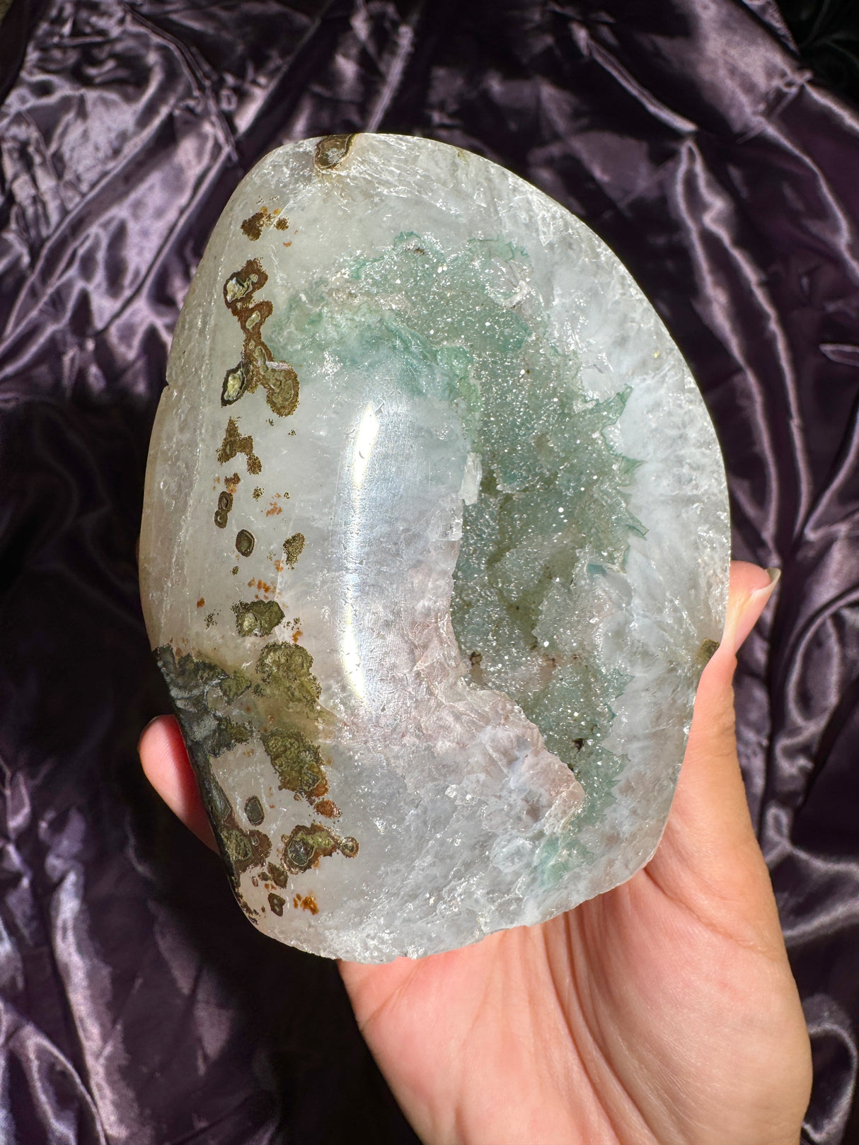 Druzy Minty Green Rainbow Amethyst Free Form