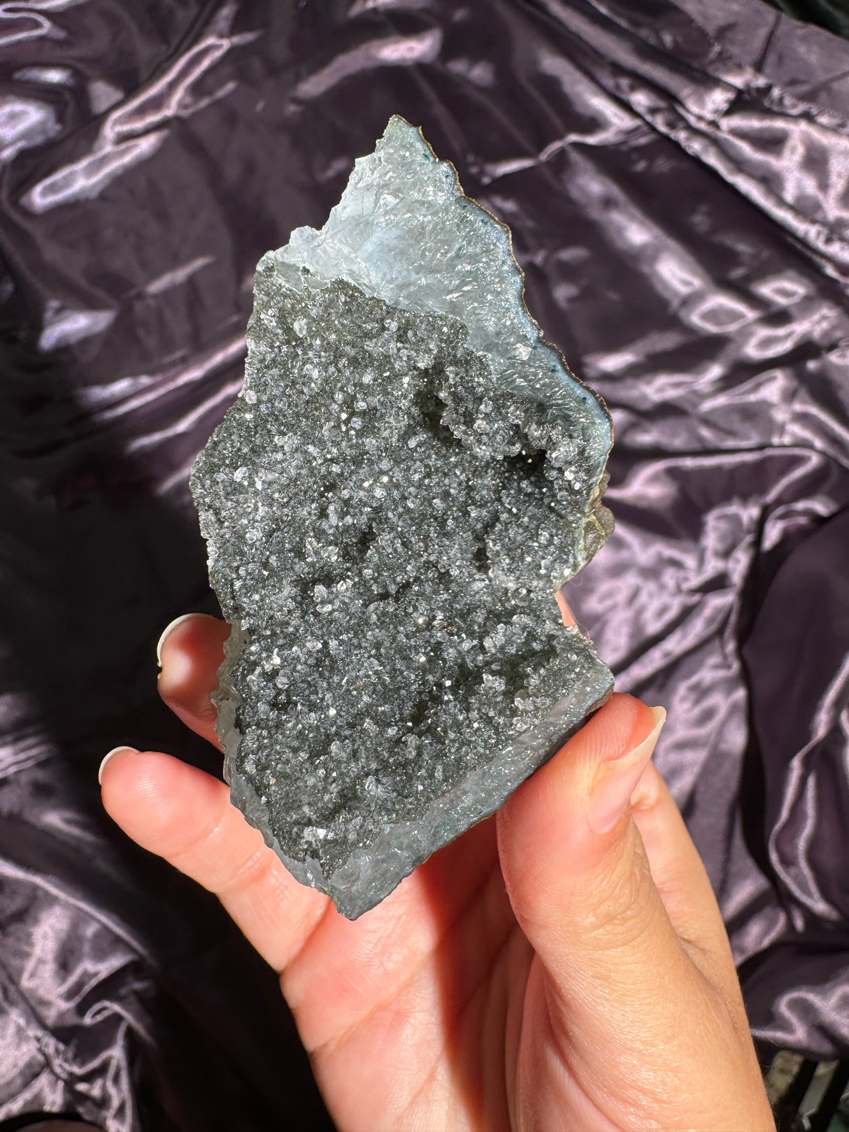 Raw Druzy Black Rainbow Amethyst Cluster