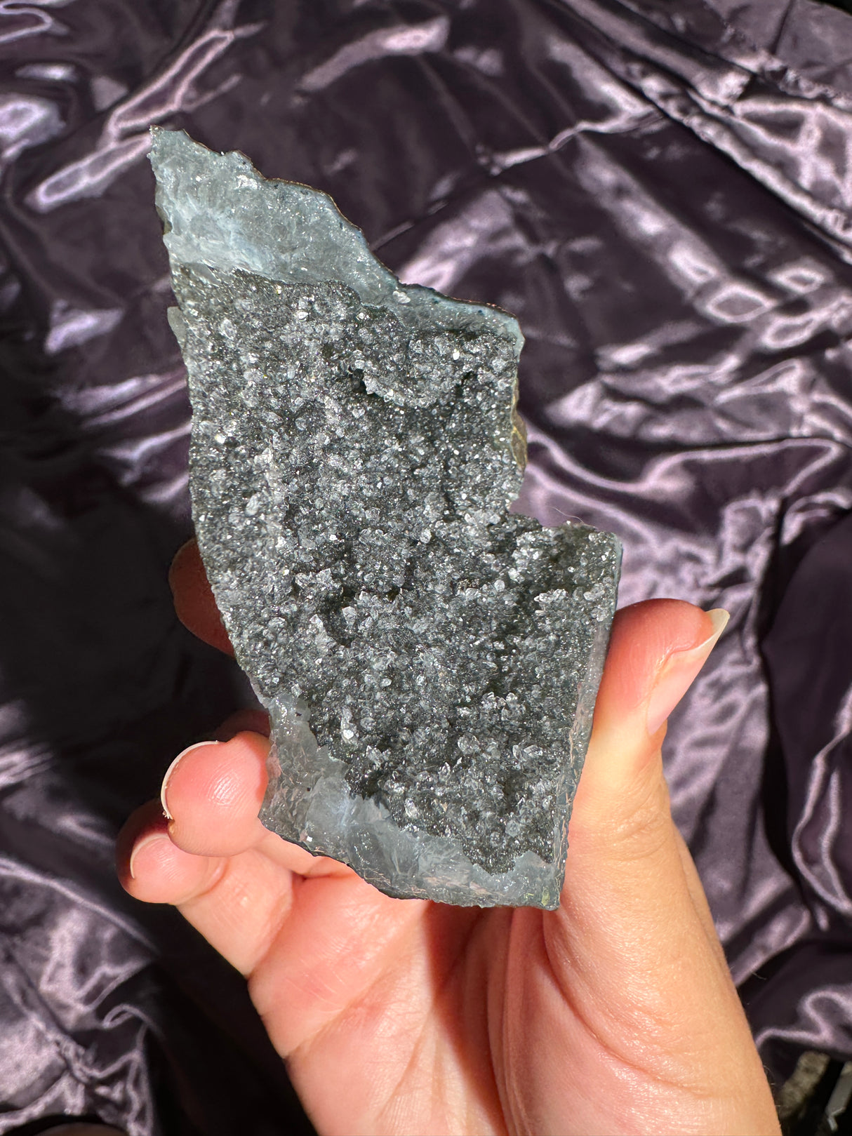 Raw Druzy Black Rainbow Amethyst Cluster