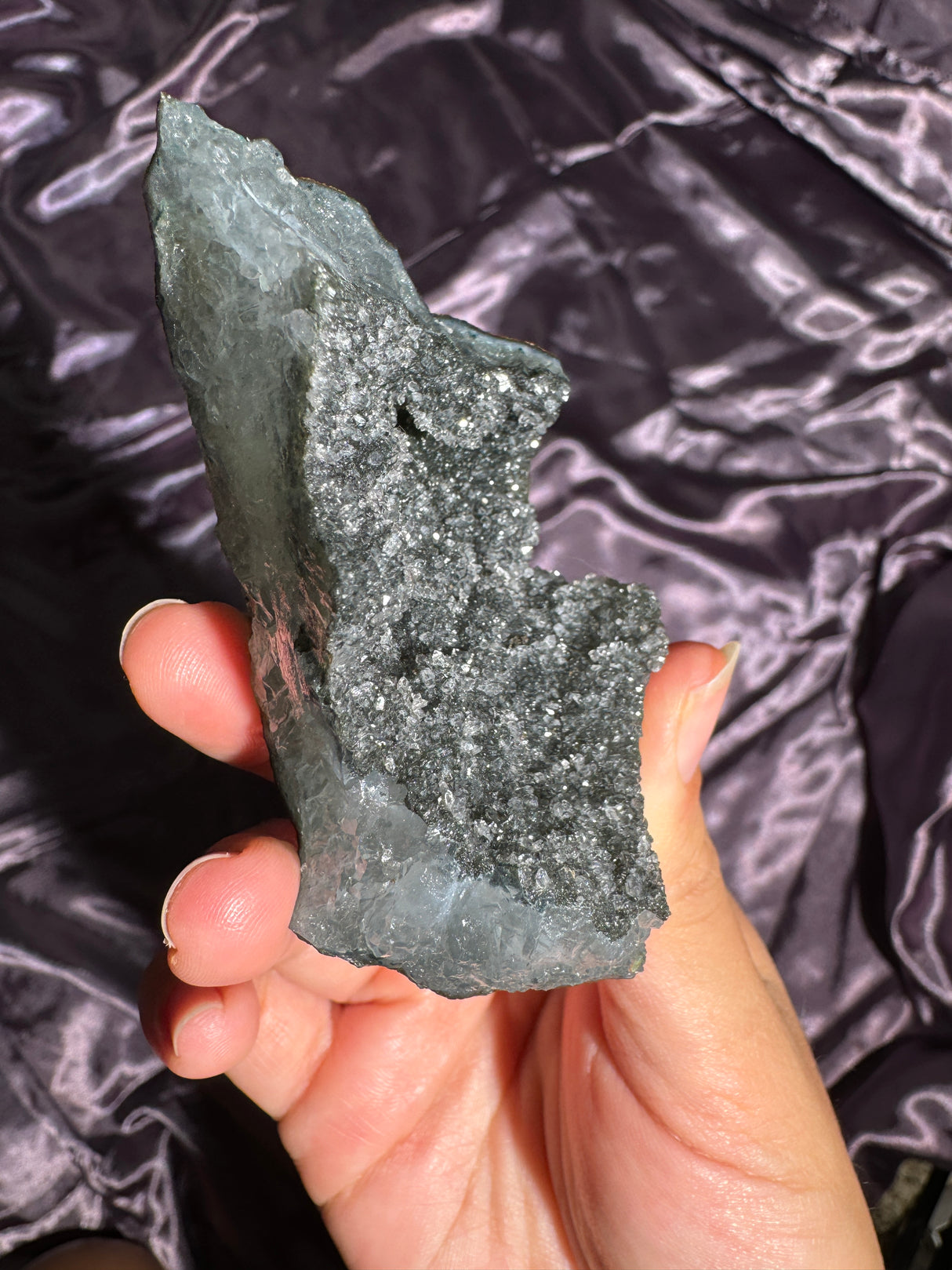 Raw Druzy Black Rainbow Amethyst Cluster