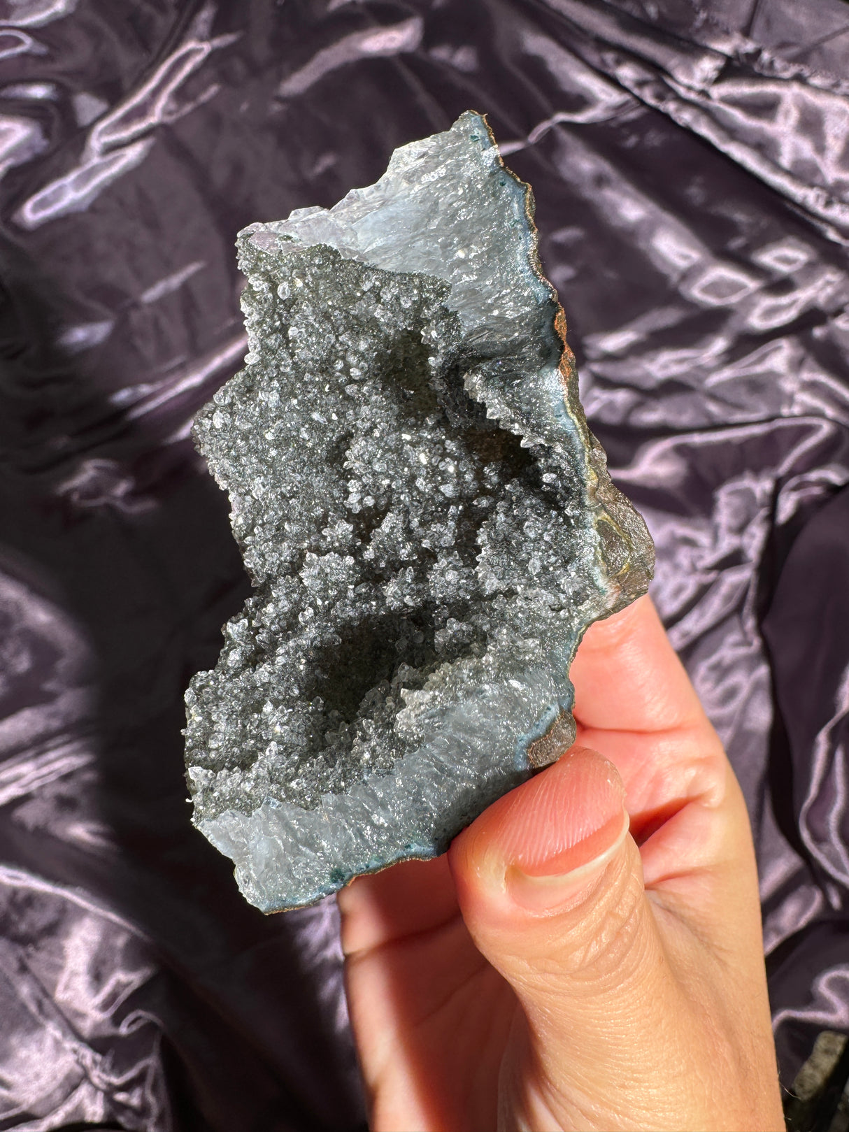 Raw Druzy Black Rainbow Amethyst Cluster