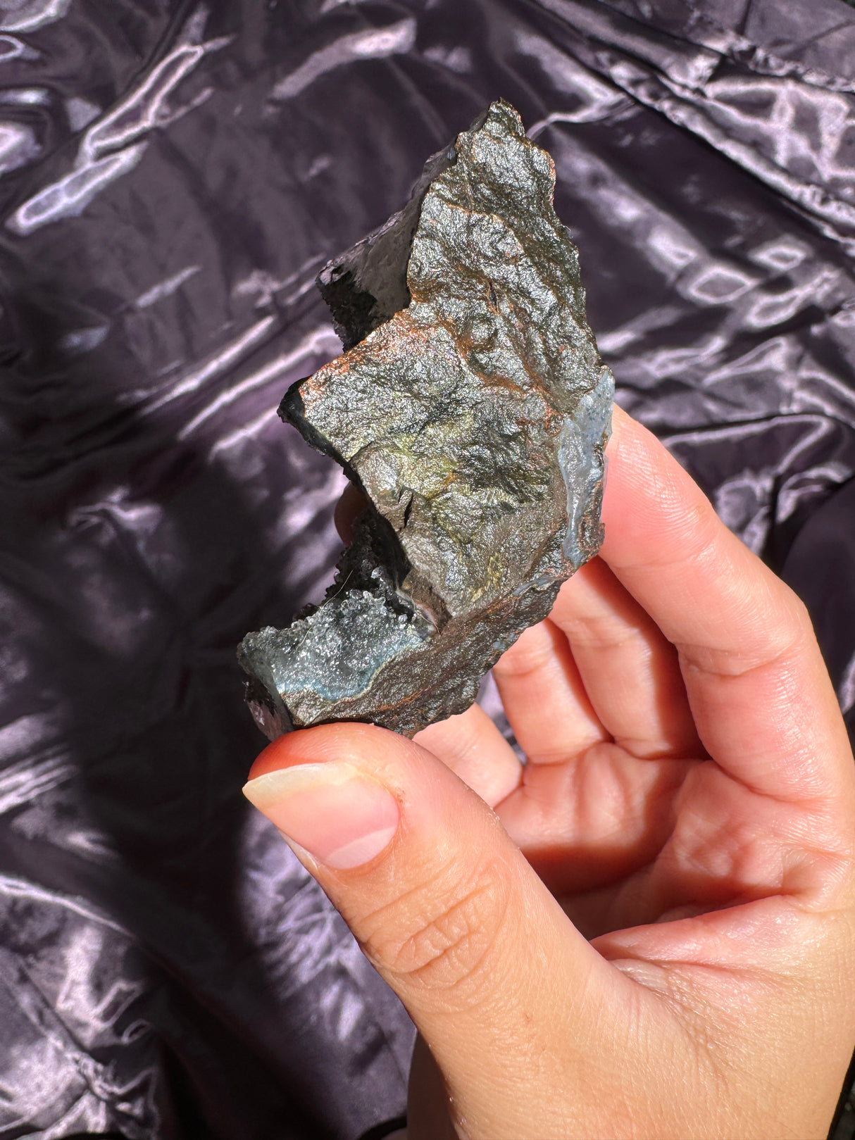 Raw Druzy Black Rainbow Amethyst Cluster