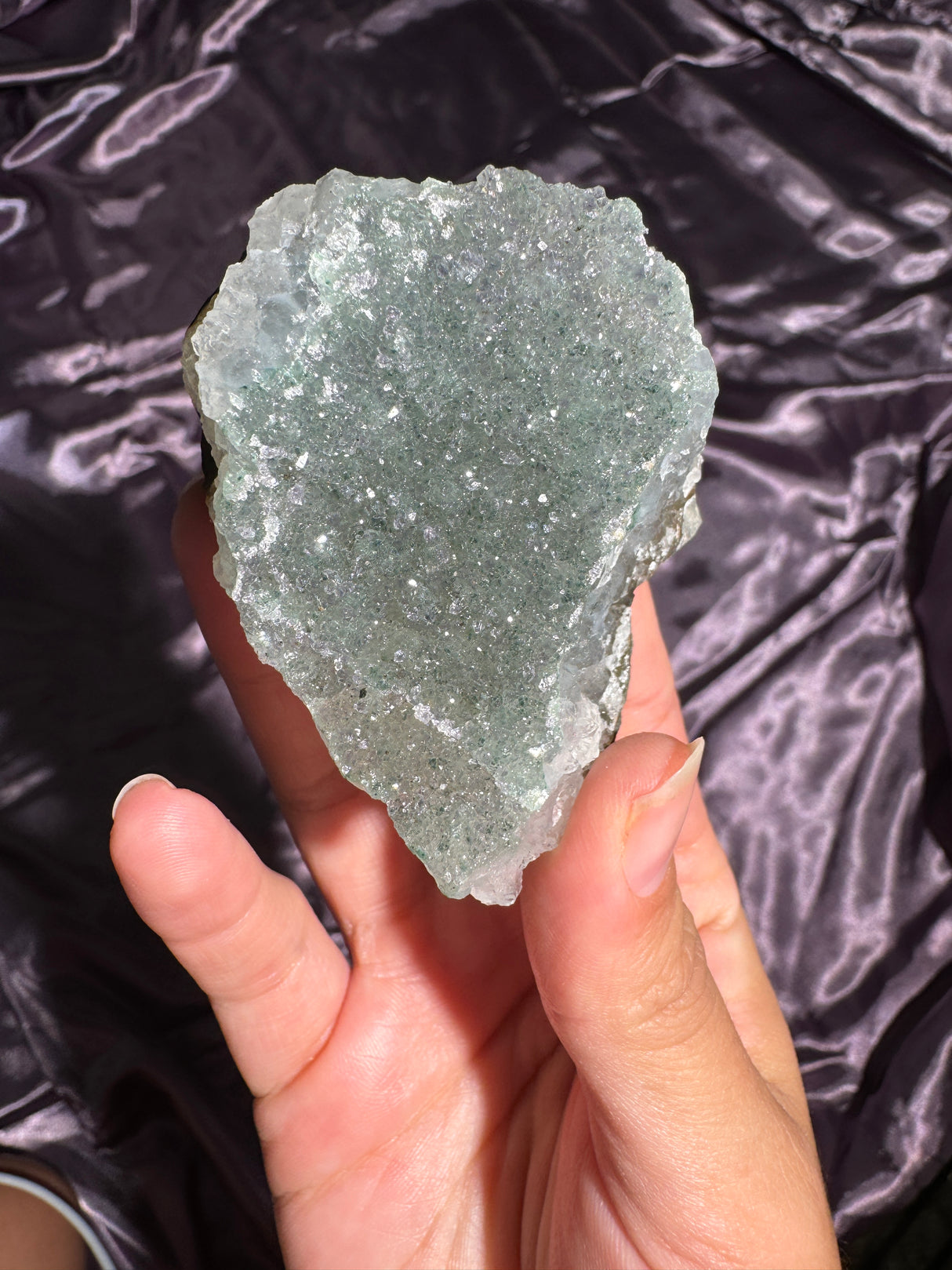 Raw Druzy Green Rainbow Amethyst Cluster