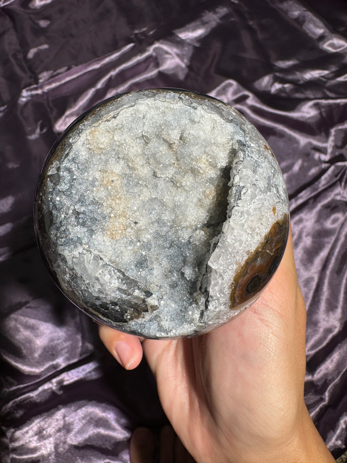 Druzy Agate Sphere with Colorful Banding