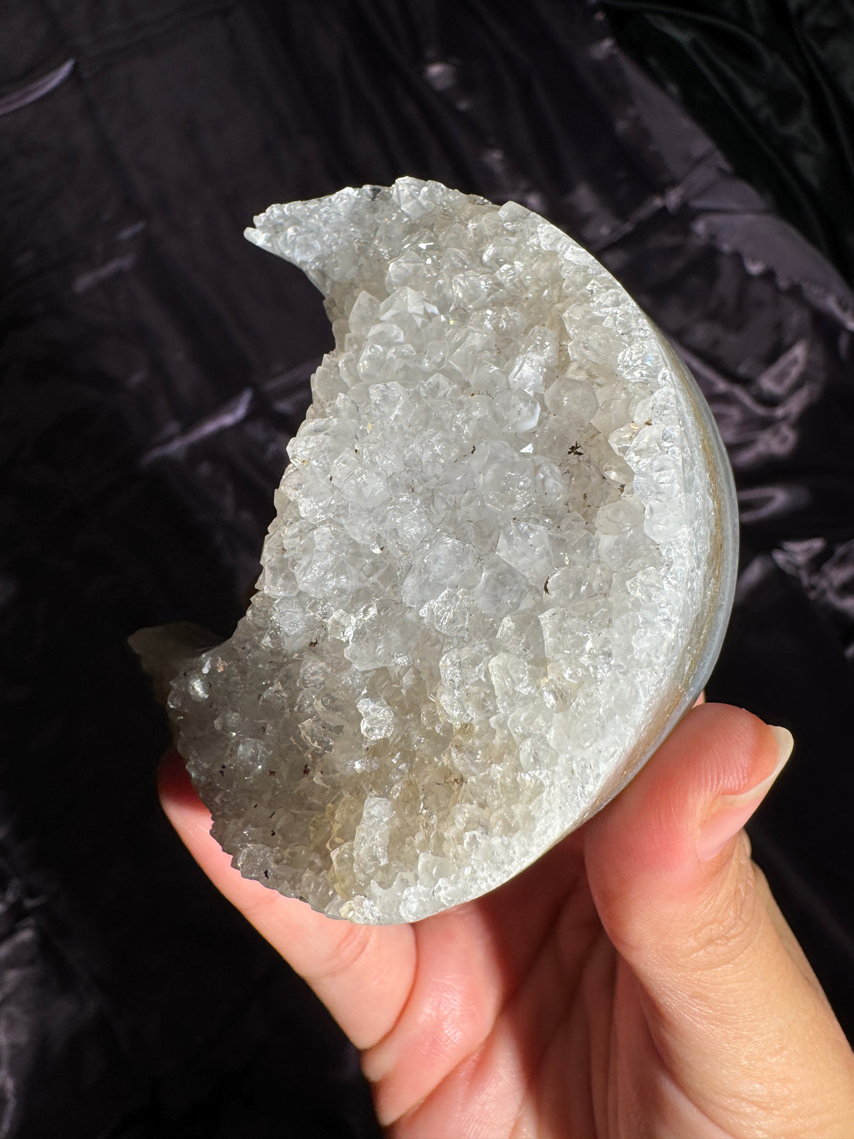 Quartzy Agate Moon Carving
