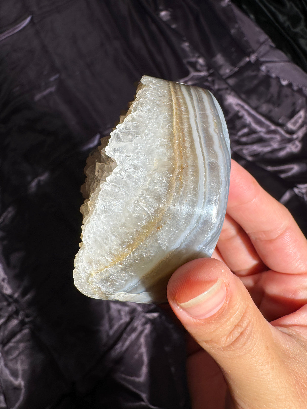 Quartzy Agate Moon Carving