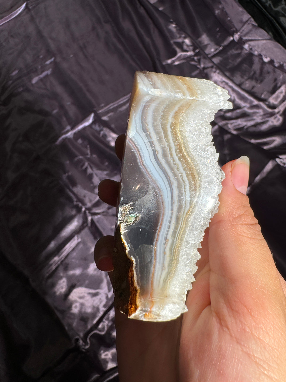 Quartzy Agate Moon Carving