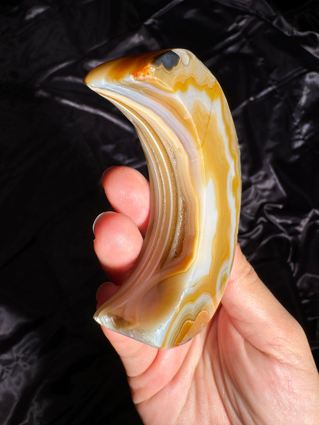Funky Agate Moon Carving