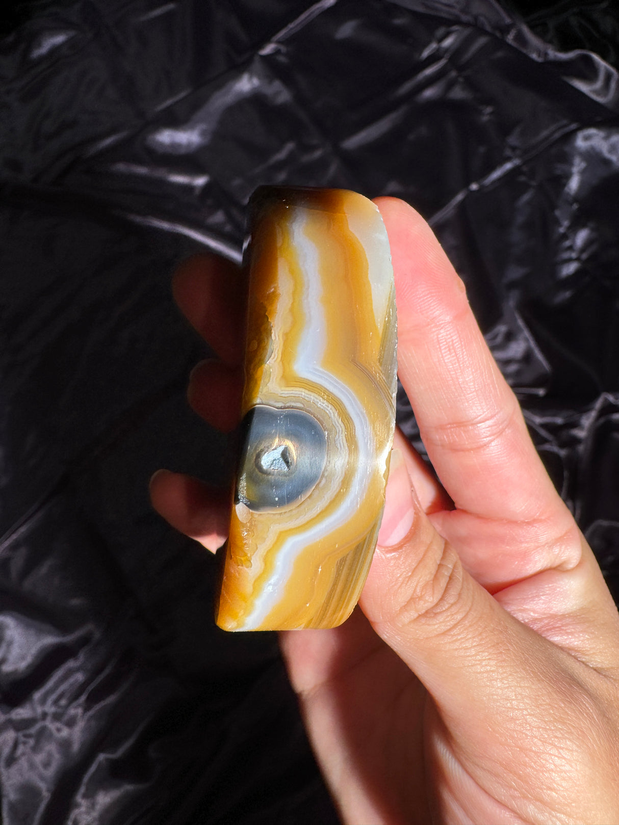Funky Agate Moon Carving