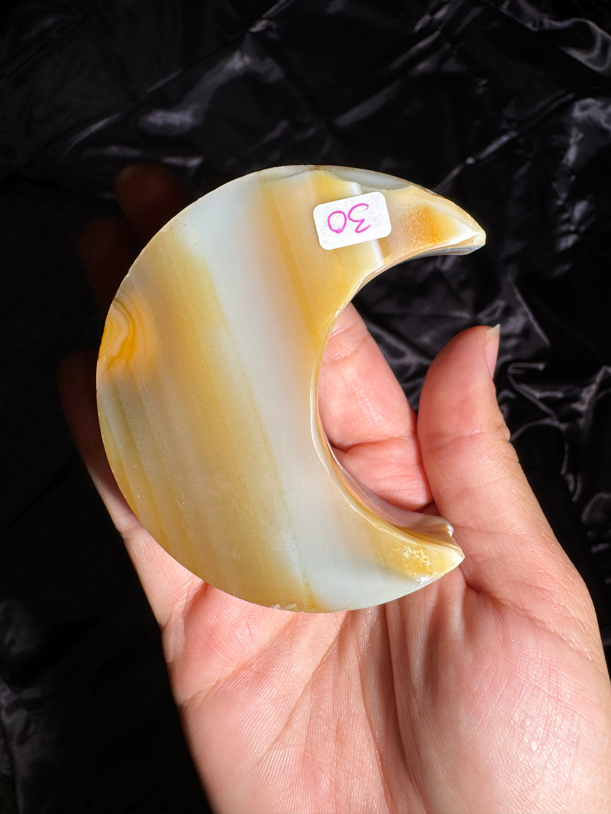 Funky Agate Moon Carving