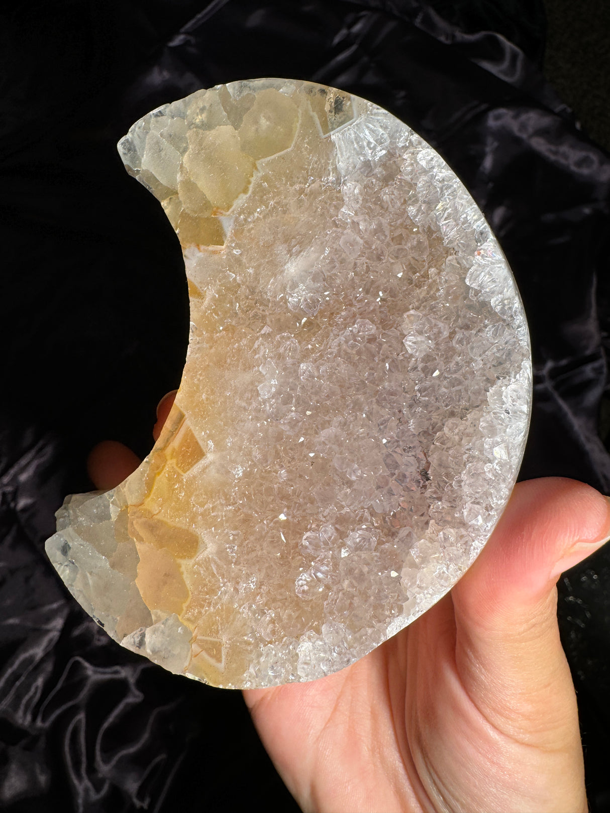 Quartzy Agate Moon Carving