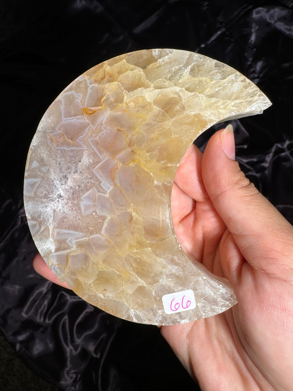 Quartzy Agate Moon Carving