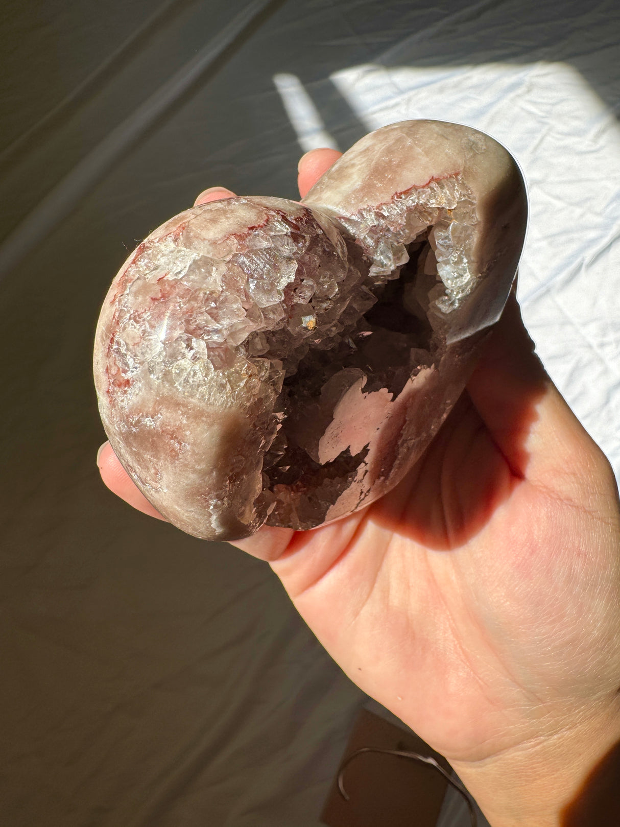 Pink Amethyst Heart on Rose Gold Stand