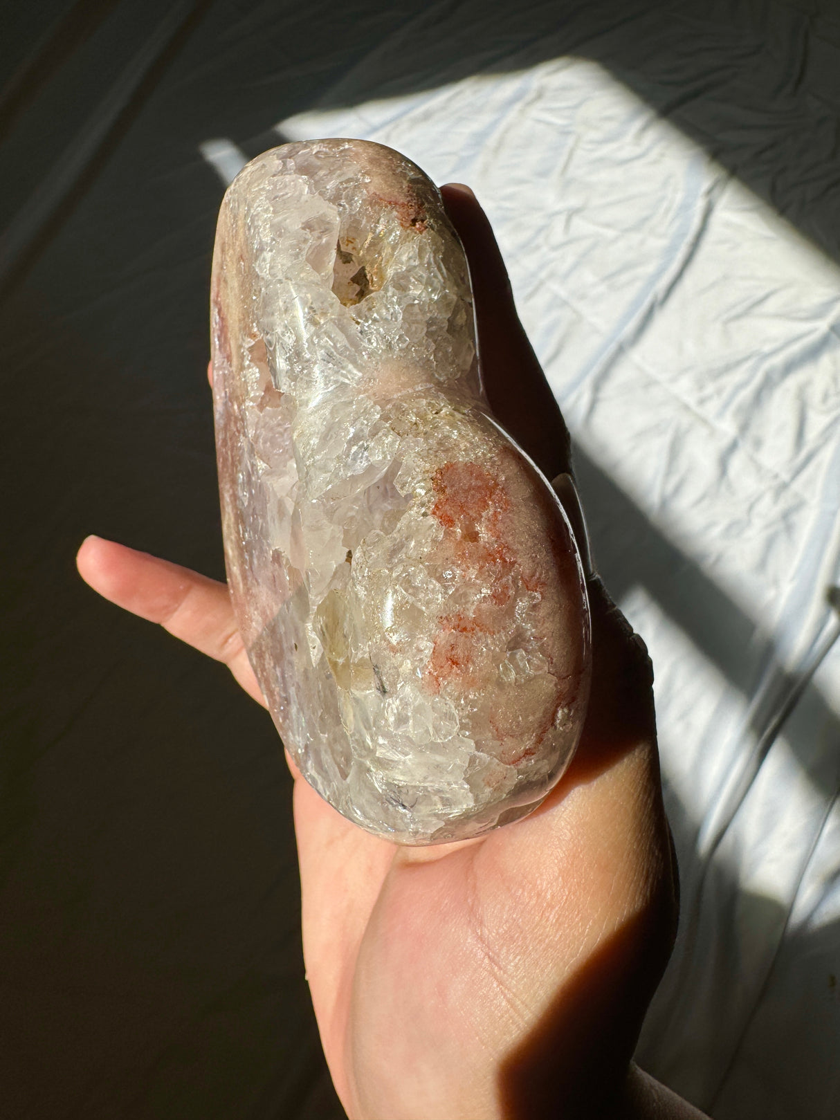 Pink Amethyst Heart on Rose Gold Stand