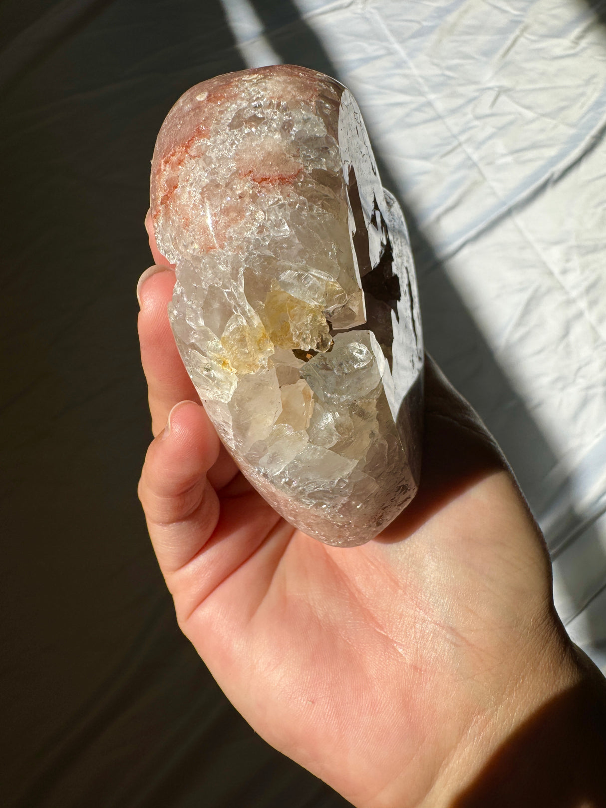 Pink Amethyst Heart on Rose Gold Stand