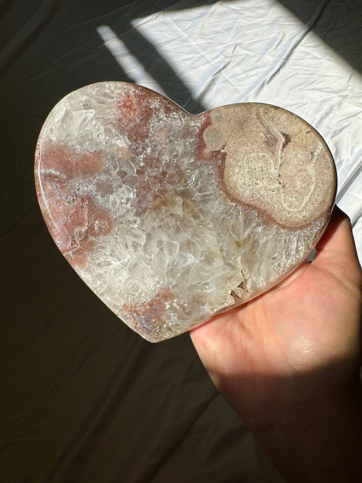 Pink Amethyst Heart on Rose Gold Stand