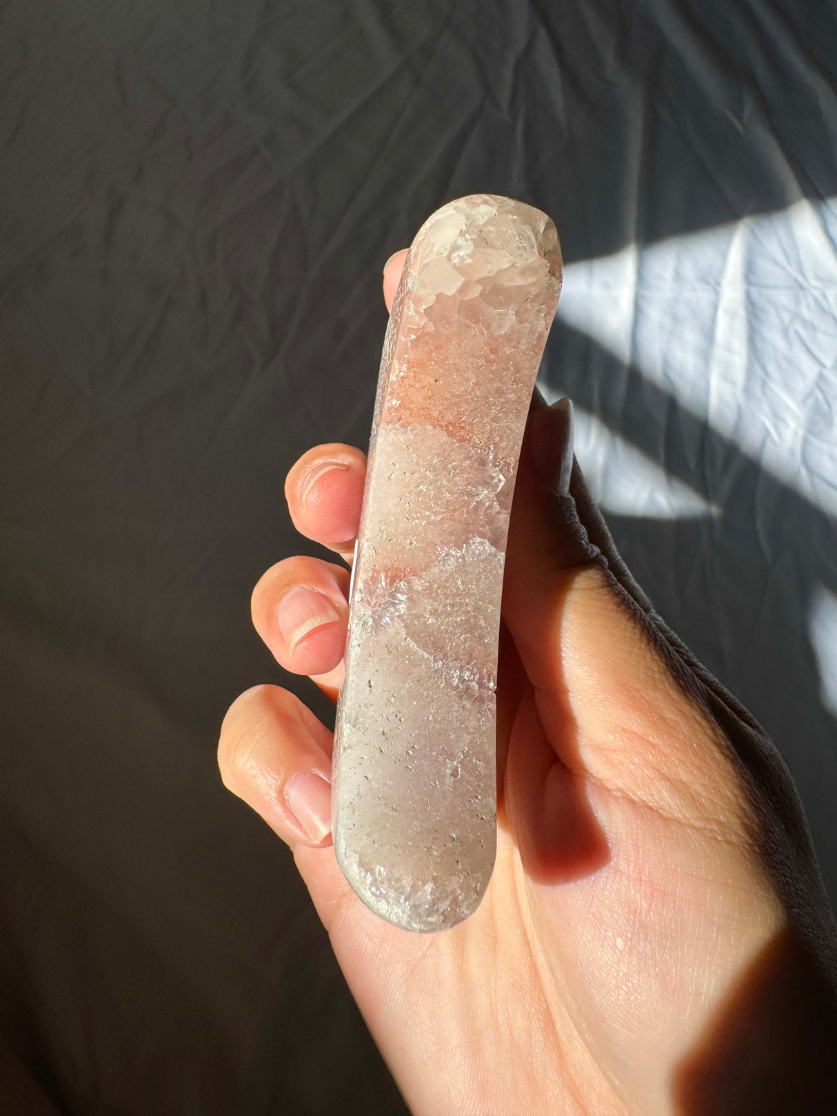 Pink Amethyst Moon Carving