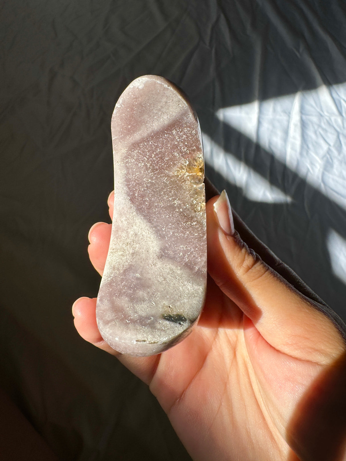 Pink Amethyst Moon Carving