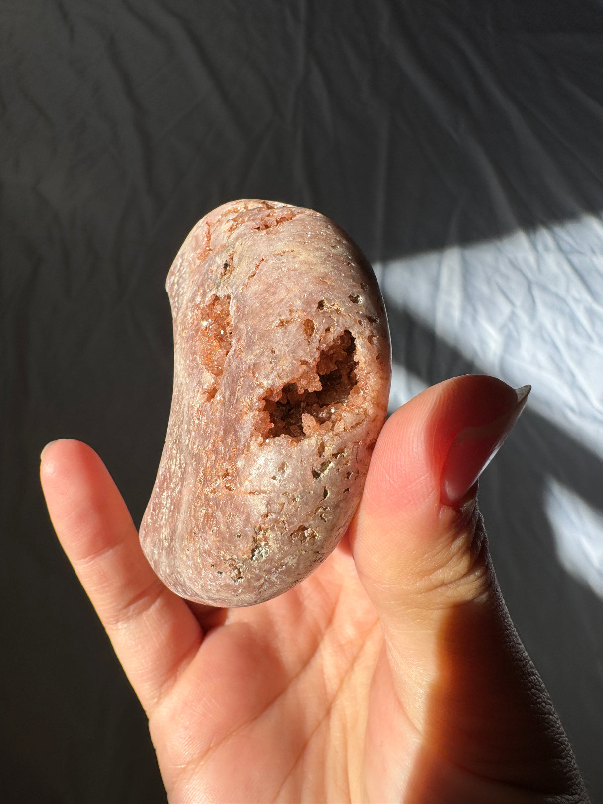 Pink Amethyst Moon Carving