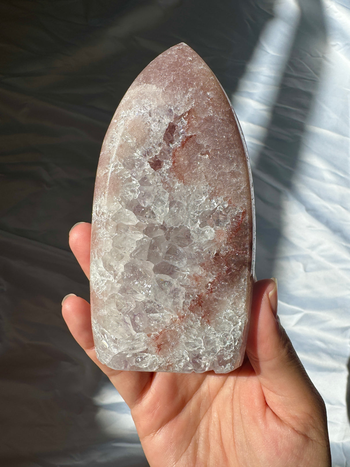 Pink Amethyst Standing Free Form with Quartz