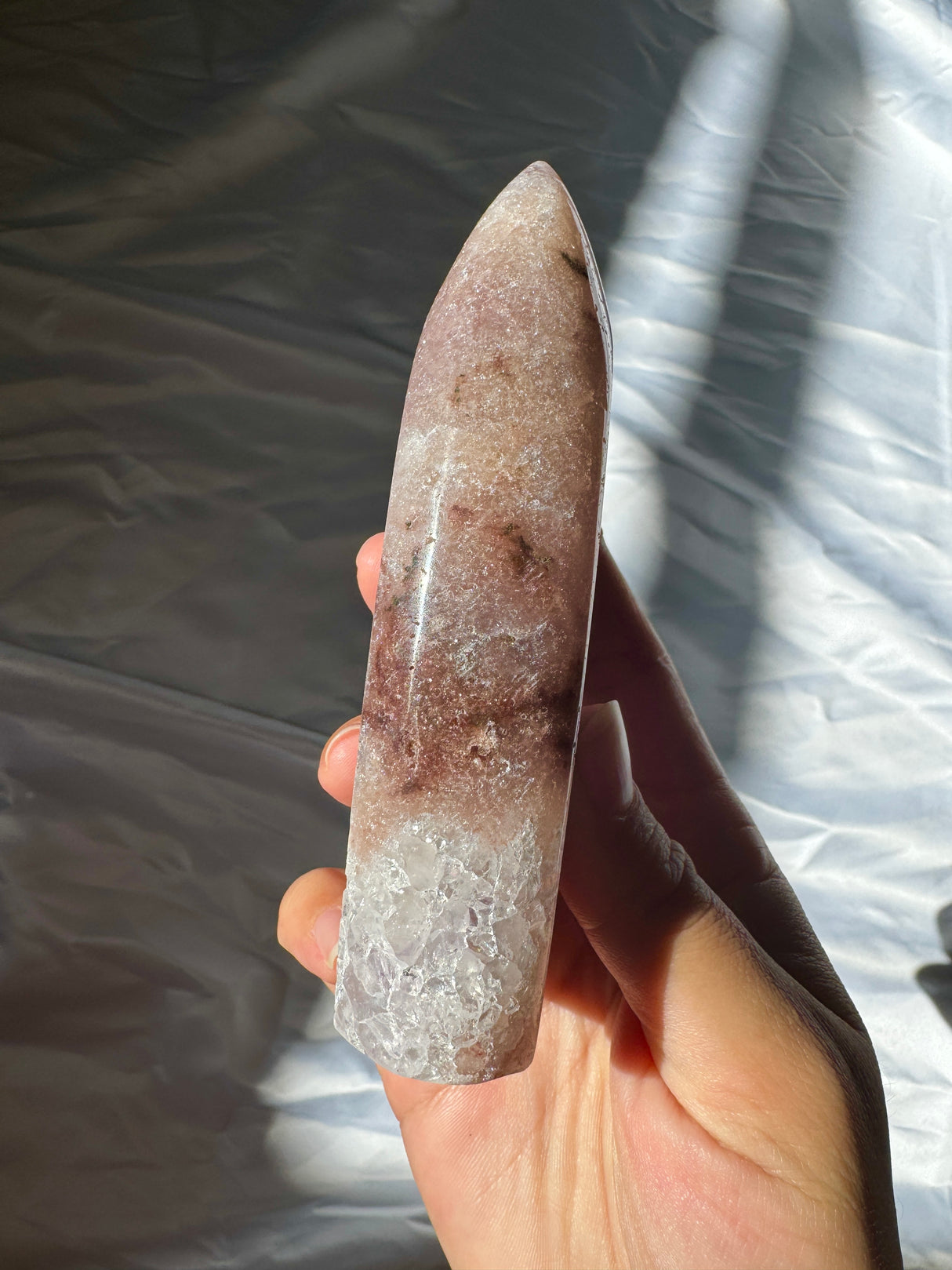 Pink Amethyst Standing Free Form with Quartz