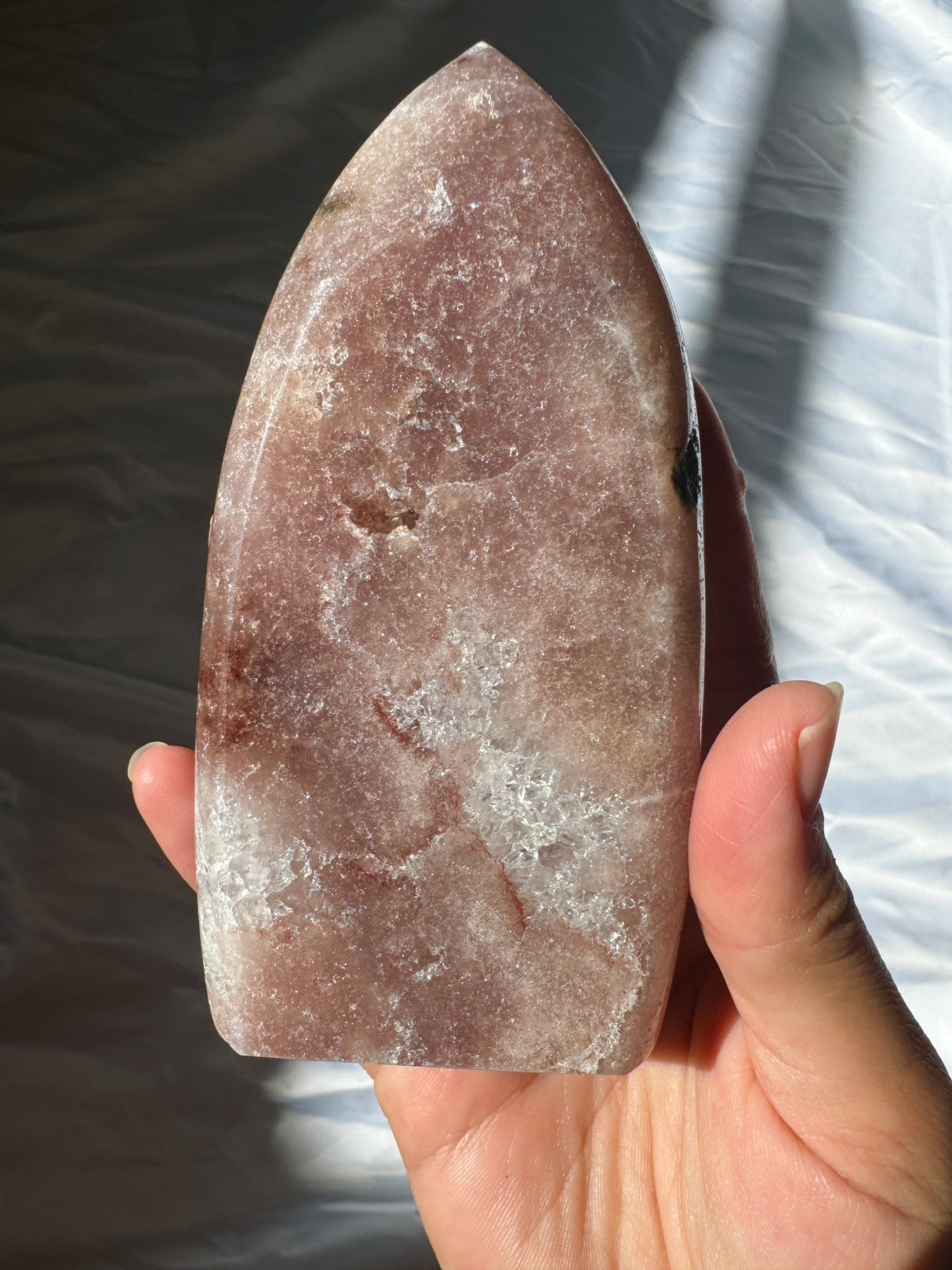 Pink Amethyst Standing Free Form with Quartz
