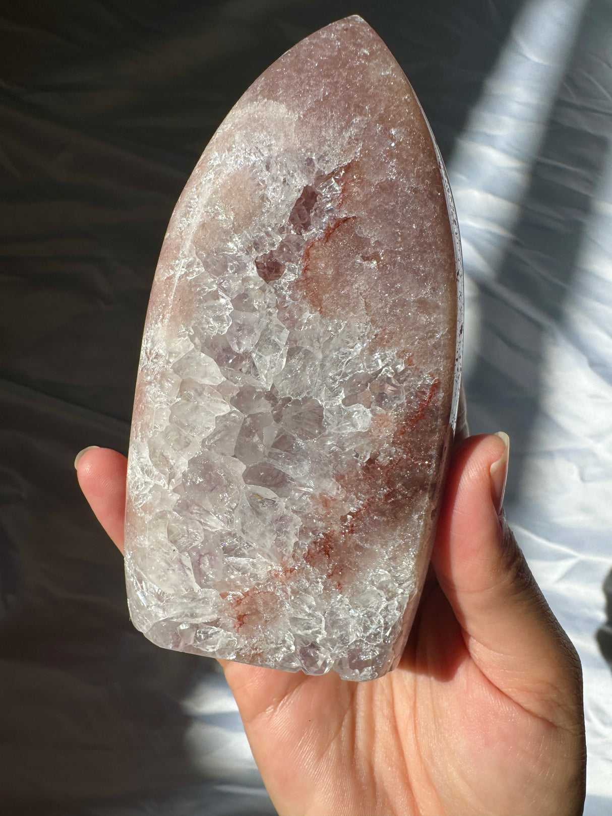 Pink Amethyst Standing Free Form with Quartz