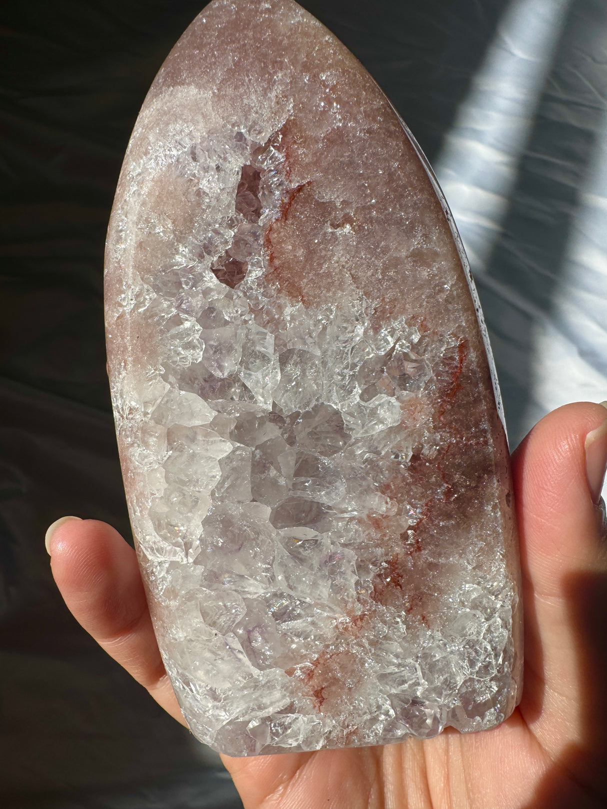 Pink Amethyst Standing Free Form with Quartz