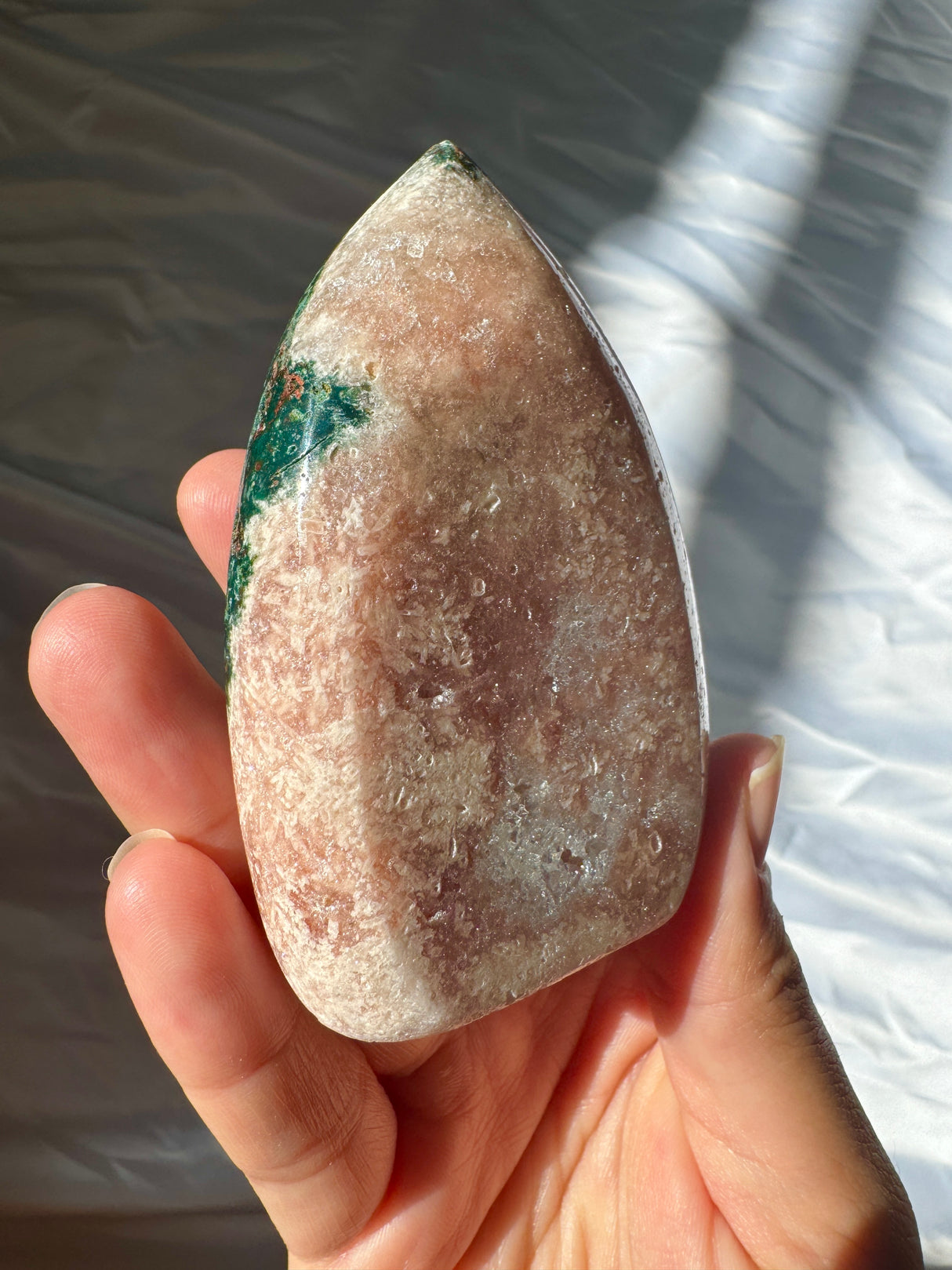 Pink Amethyst Standing Free Form with Jasper