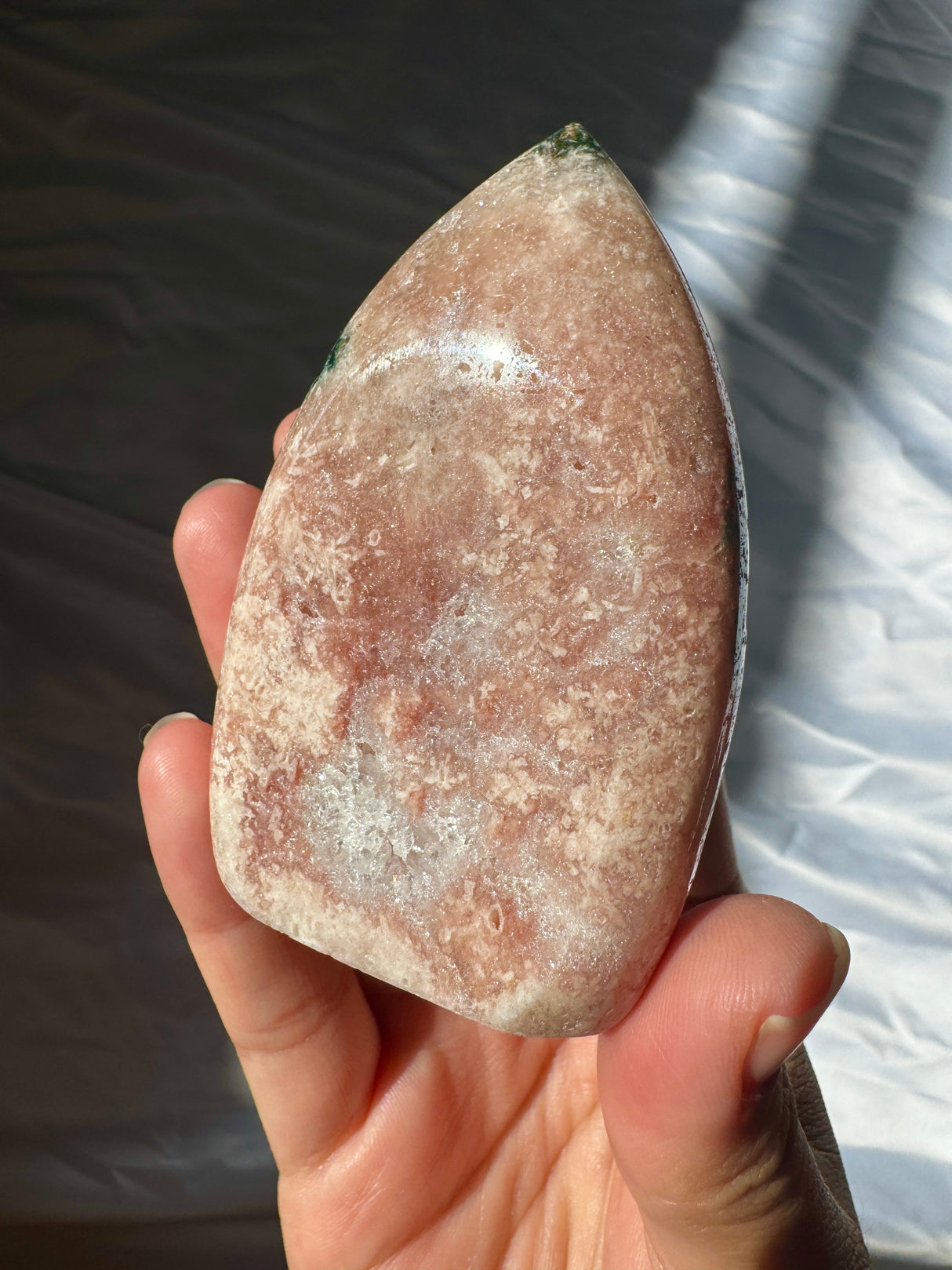 Pink Amethyst Standing Free Form with Jasper